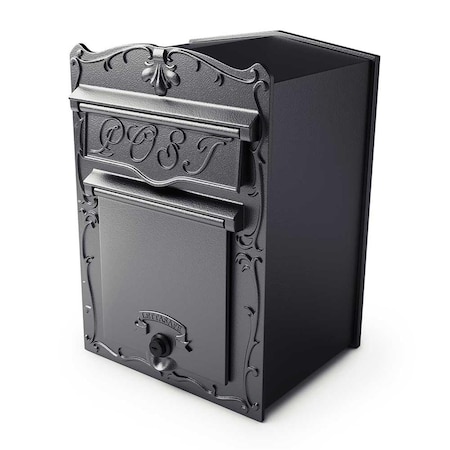 Qualarc 18 in. Kingsbury Front Retrieval Mailbox - Black LSF-LS03